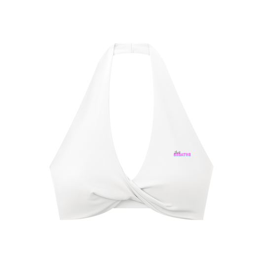 Dámska skladaná športová podprsenka s ramienkami s autorskou potlačou Just Breathe