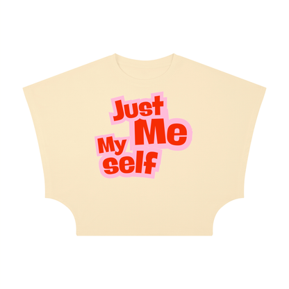 Dámsky crop top s potlačou „Just Me My Self“