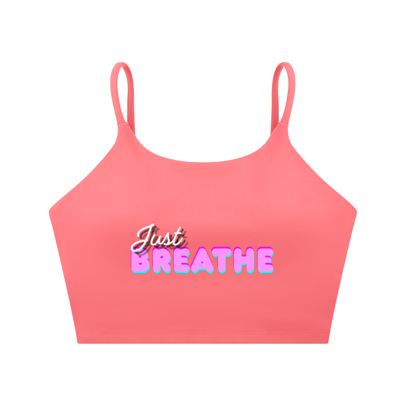 Športová podprsenka so špagetovými ramienkami s  potlačou Just Breathe