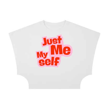 Dámsky crop top s potlačou „Just Me My Self“