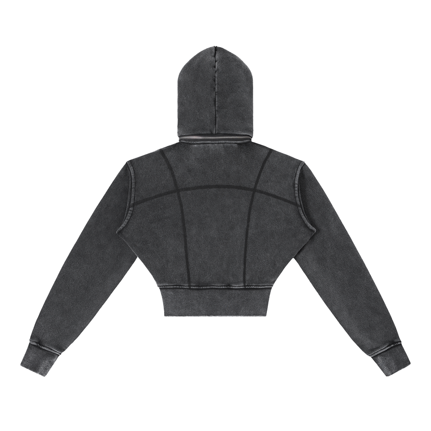 Dámska crop mikina na zips s odnímteľnou kapucňou
