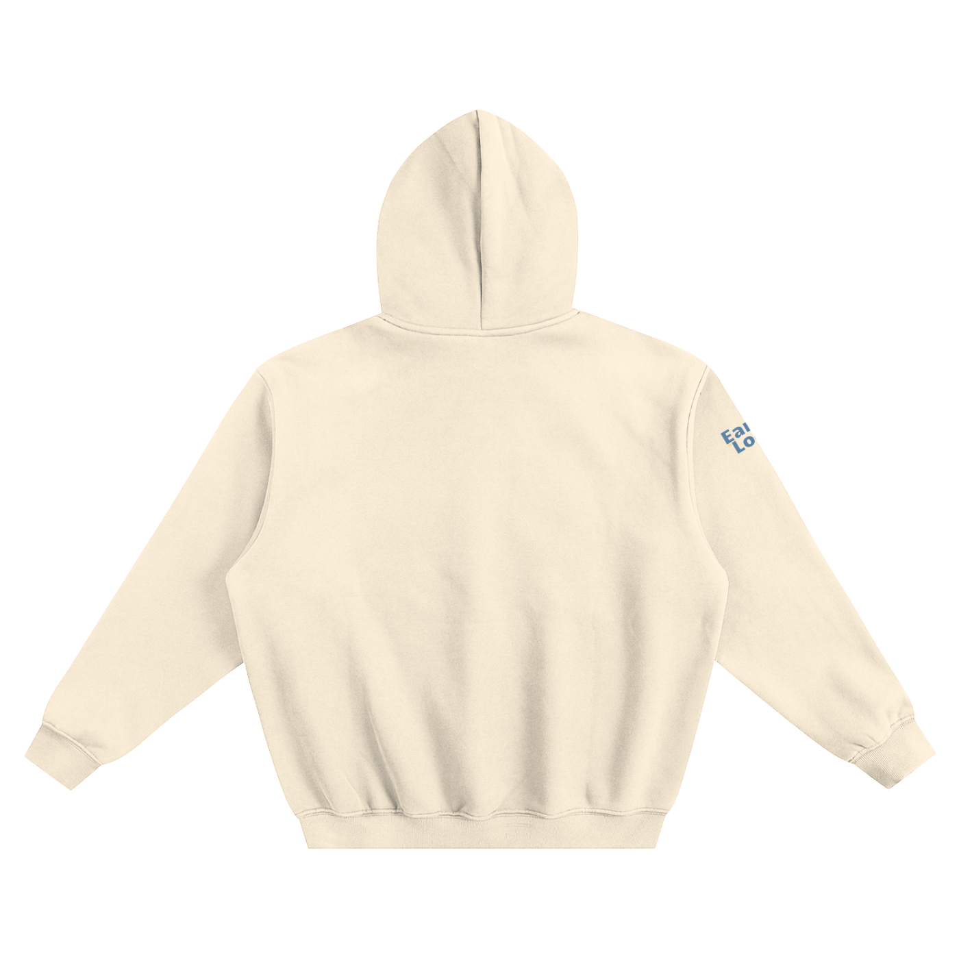 Hoodie with "Earn the look" print on the sleeves