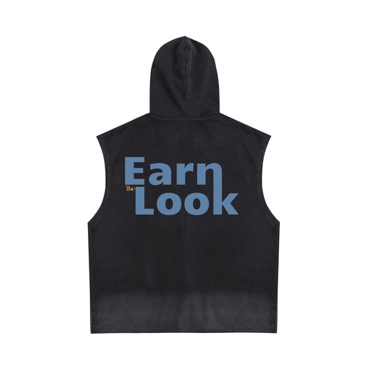 Vintage tielko s kapucňou na zips s potlačou Earn the Look