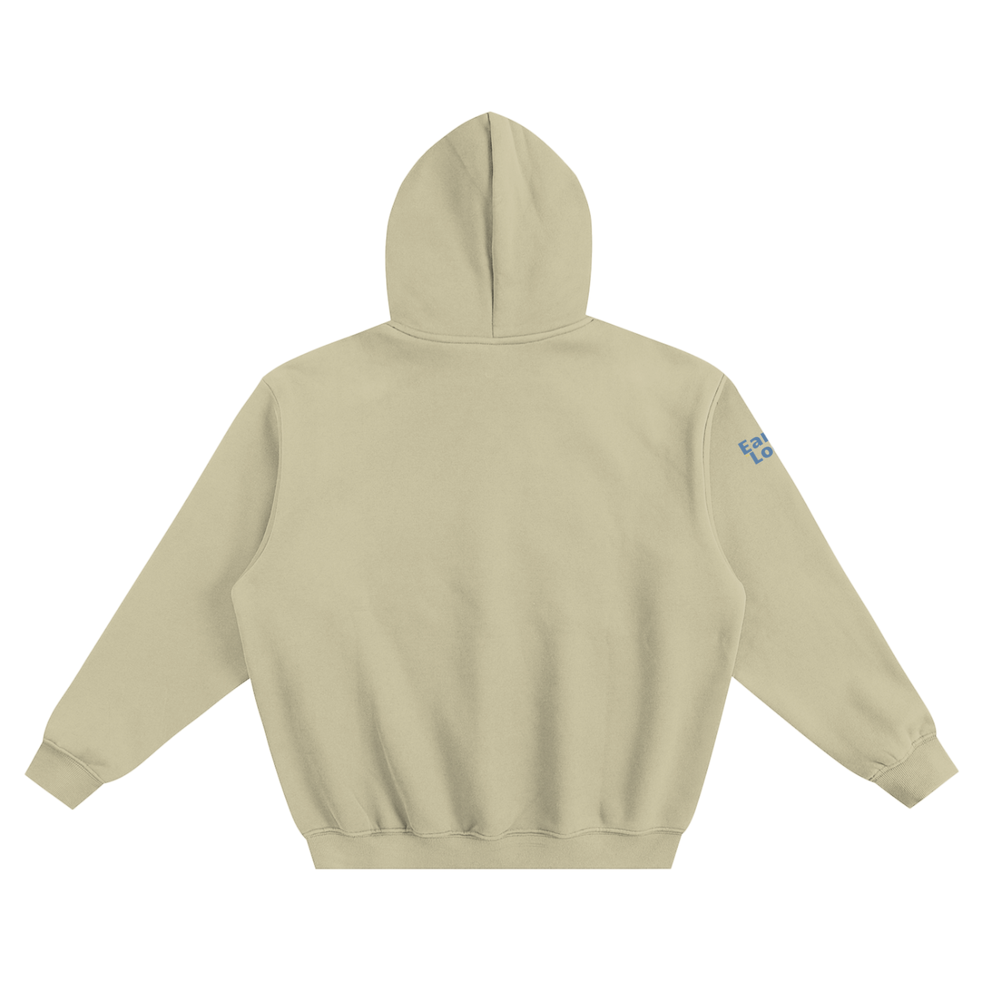 Hoodie with "Earn the look" print on the sleeves
