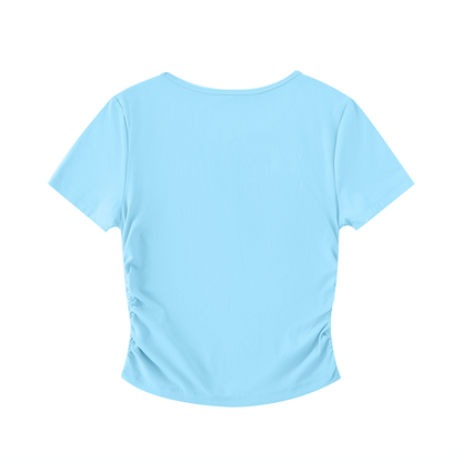 Crop Top s nariasenými bokmi s  potlačou Just Breathe