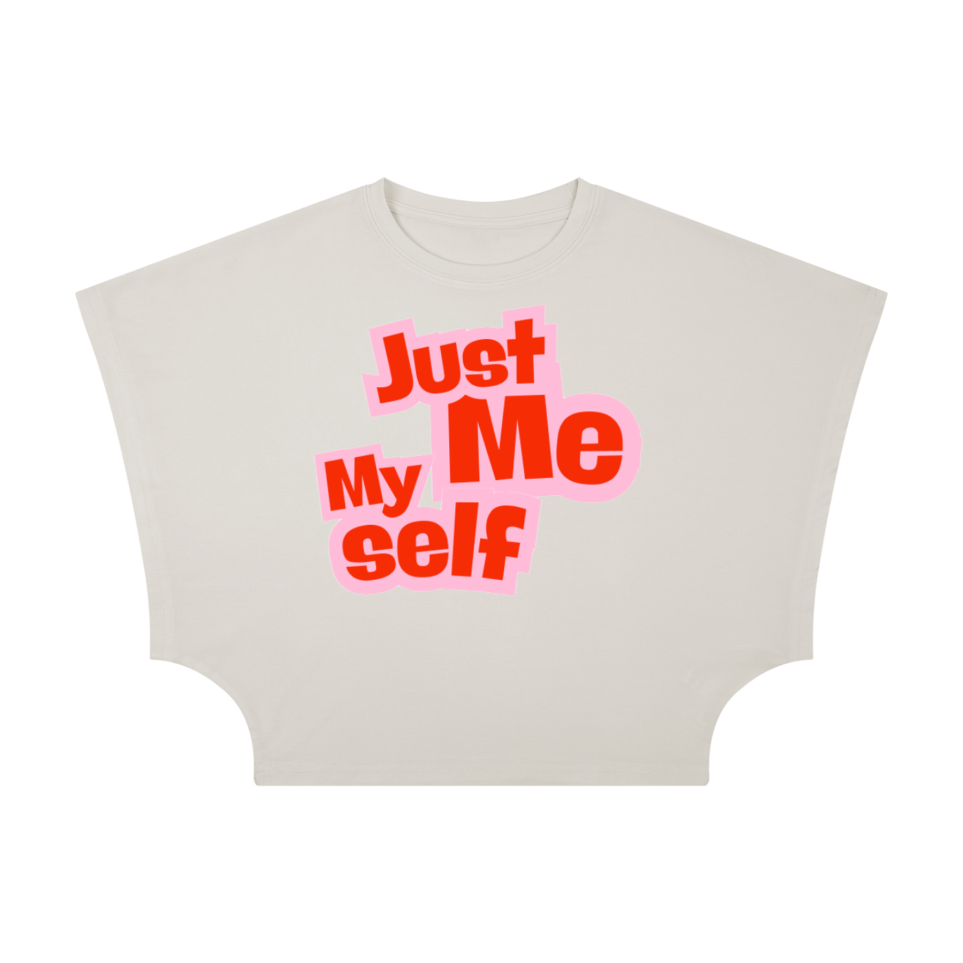 Dámsky crop top s potlačou „Just Me My Self“