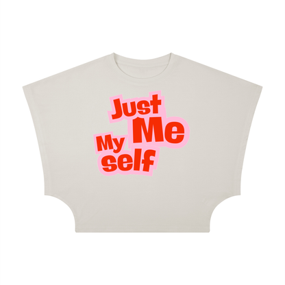 Dámsky crop top s potlačou „Just Me My Self“