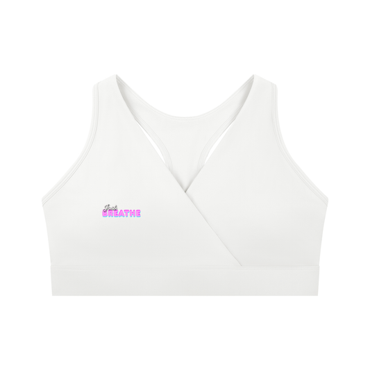 Dámska športová podprsenka s výstrihom do V s autorskou potlačou