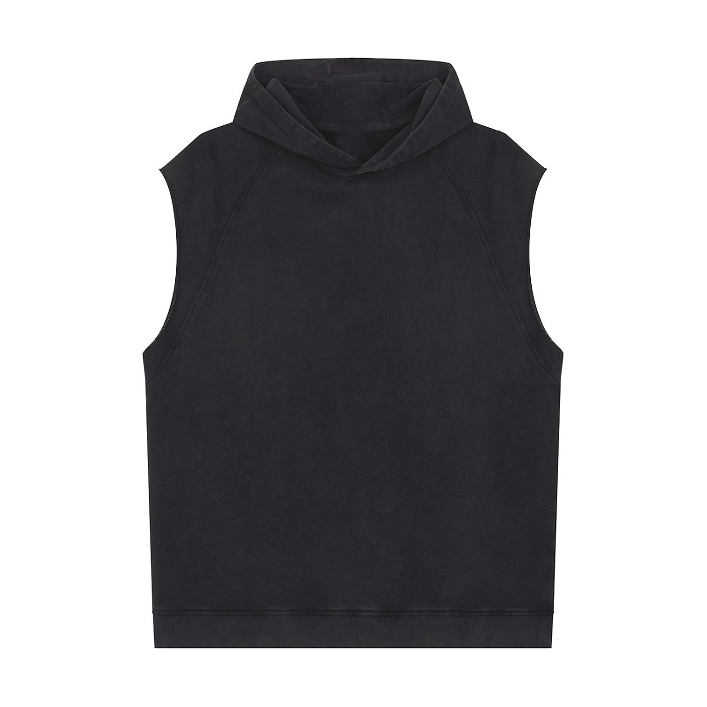 Snow Washed Sleeveless Hoodie with Earn the Look print