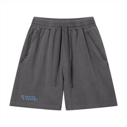 Unisex Vintage Shorts with Raw Edge Effect by Earn the Look