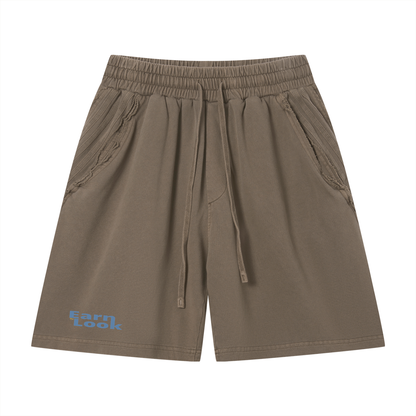 Unisex Vintage Shorts with Raw Edge Effect by Earn the Look