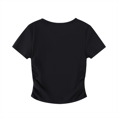 Crop Top s nariasenými bokmi s  potlačou Just Breathe