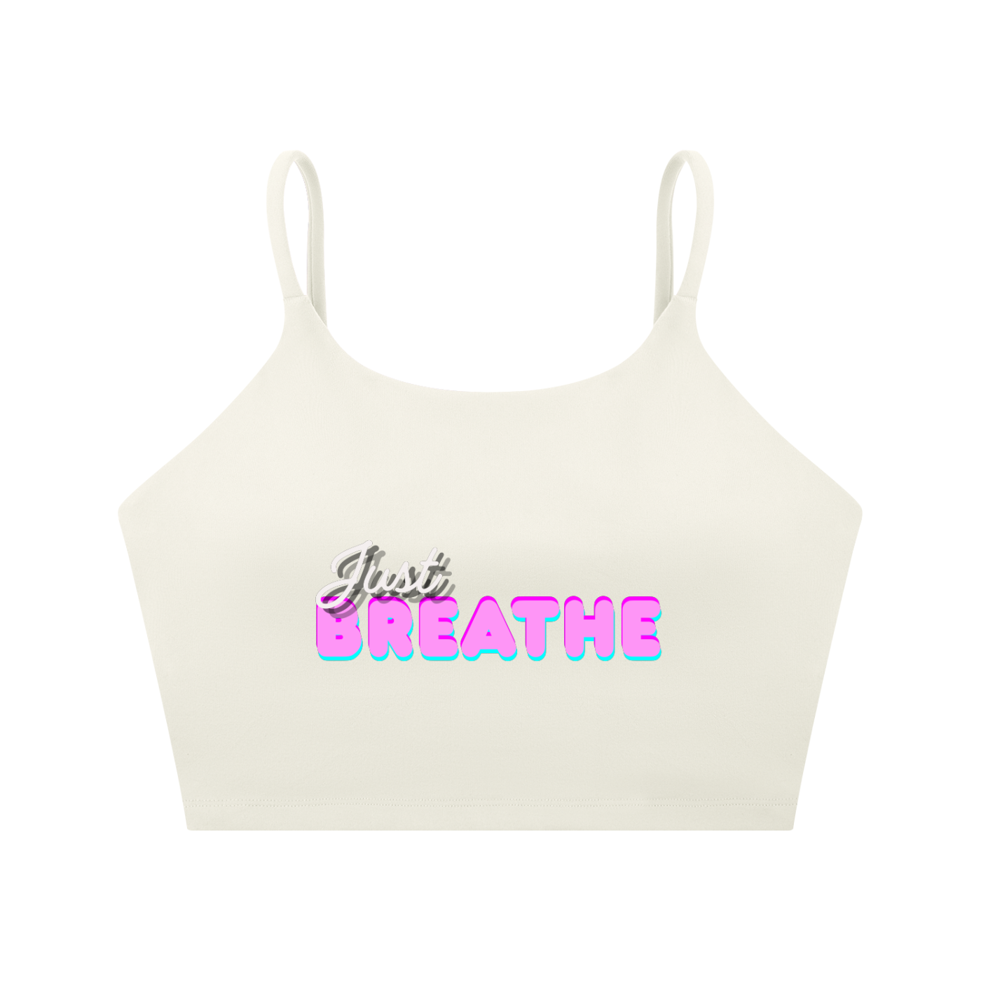Športová podprsenka so špagetovými ramienkami s  potlačou Just Breathe