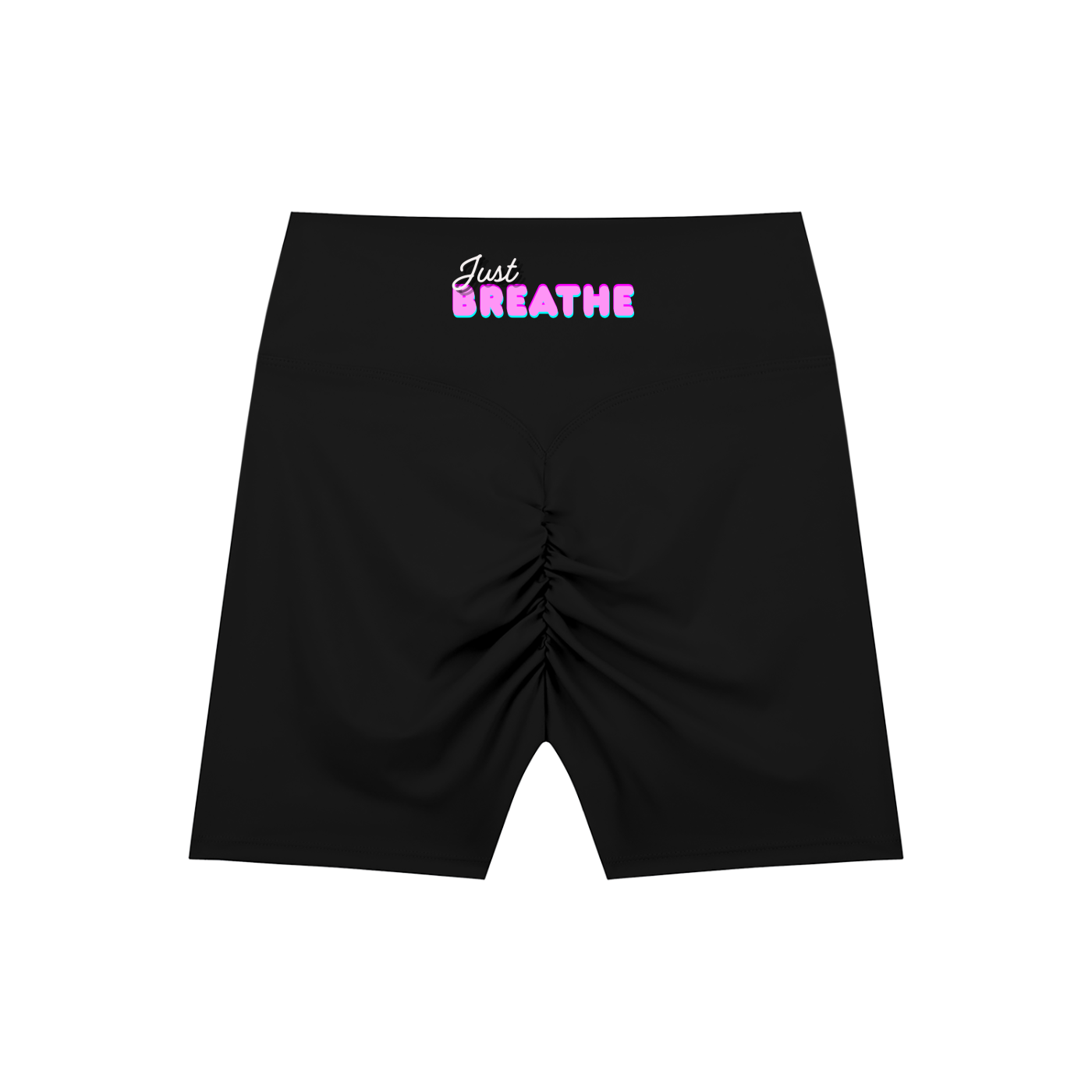 Cyklistickénšortky s vysokým pásom s  potlačou Just Breathe
