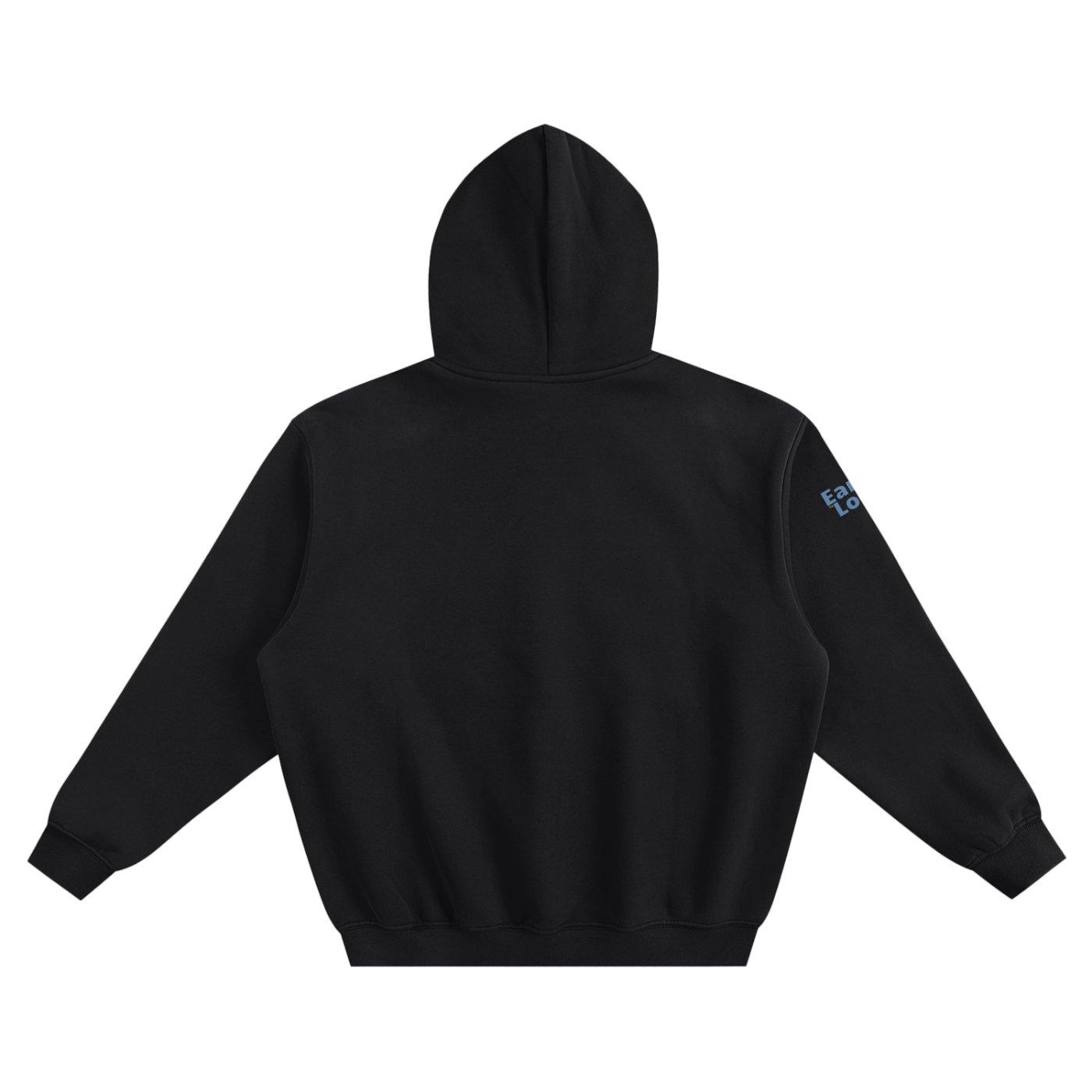 Hoodie with "Earn the look" print on the sleeves