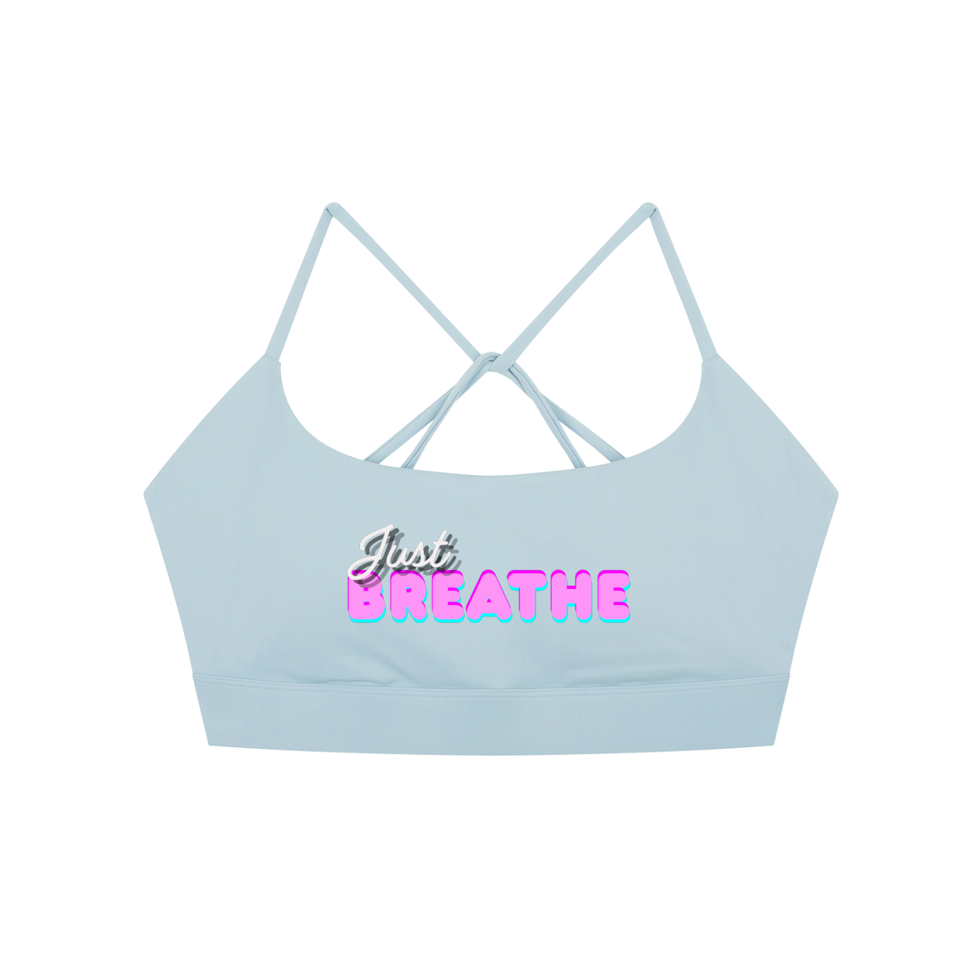 Športová podprsenka Strappy Criss Cross s potlačou Just Breathe