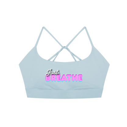 Športová podprsenka Strappy Criss Cross s potlačou Just Breathe