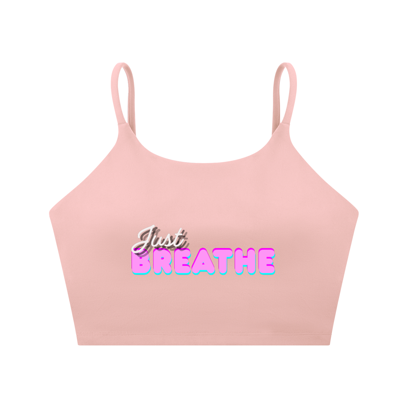 Športová podprsenka so špagetovými ramienkami s  potlačou Just Breathe
