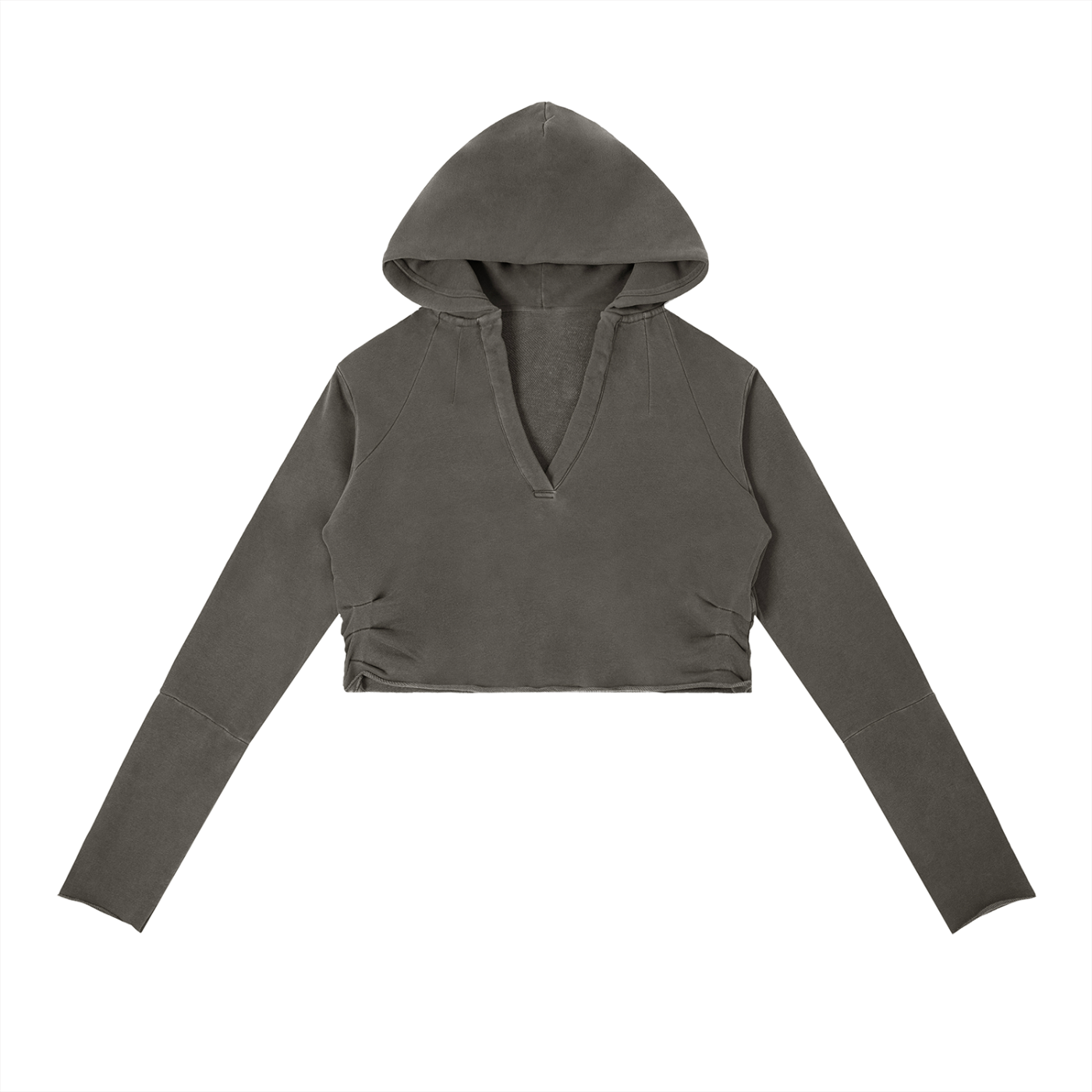 Dámska crop mikina s kapucňou a V-výstrihom – možnosť personalizácie