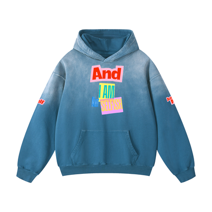 Ťažká nadrozmerná mikina s kapucňou Sunfade