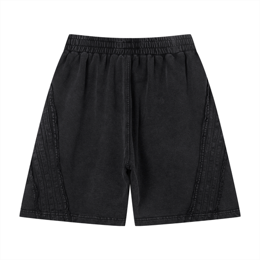 Unisexové vintage šortky s raw edge efektom s autorskou  Earn the Look