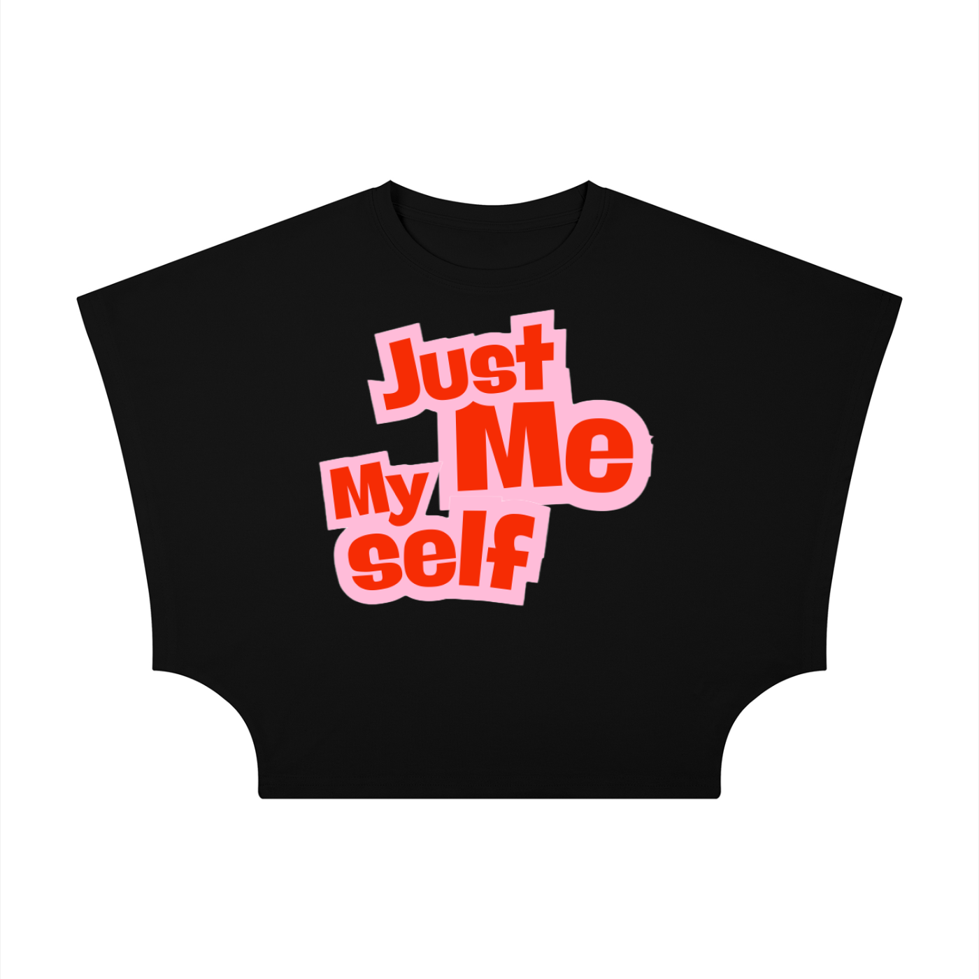 Dámsky crop top s potlačou „Just Me My Self“
