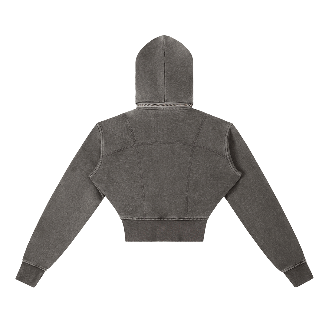 Dámska crop mikina na zips s odnímteľnou kapucňou