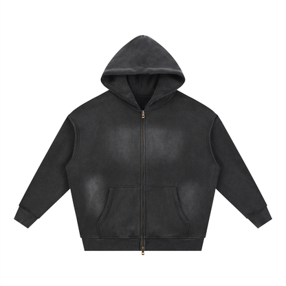 Oversized Washed Zip Hoodie – unisex mikina na každý deň