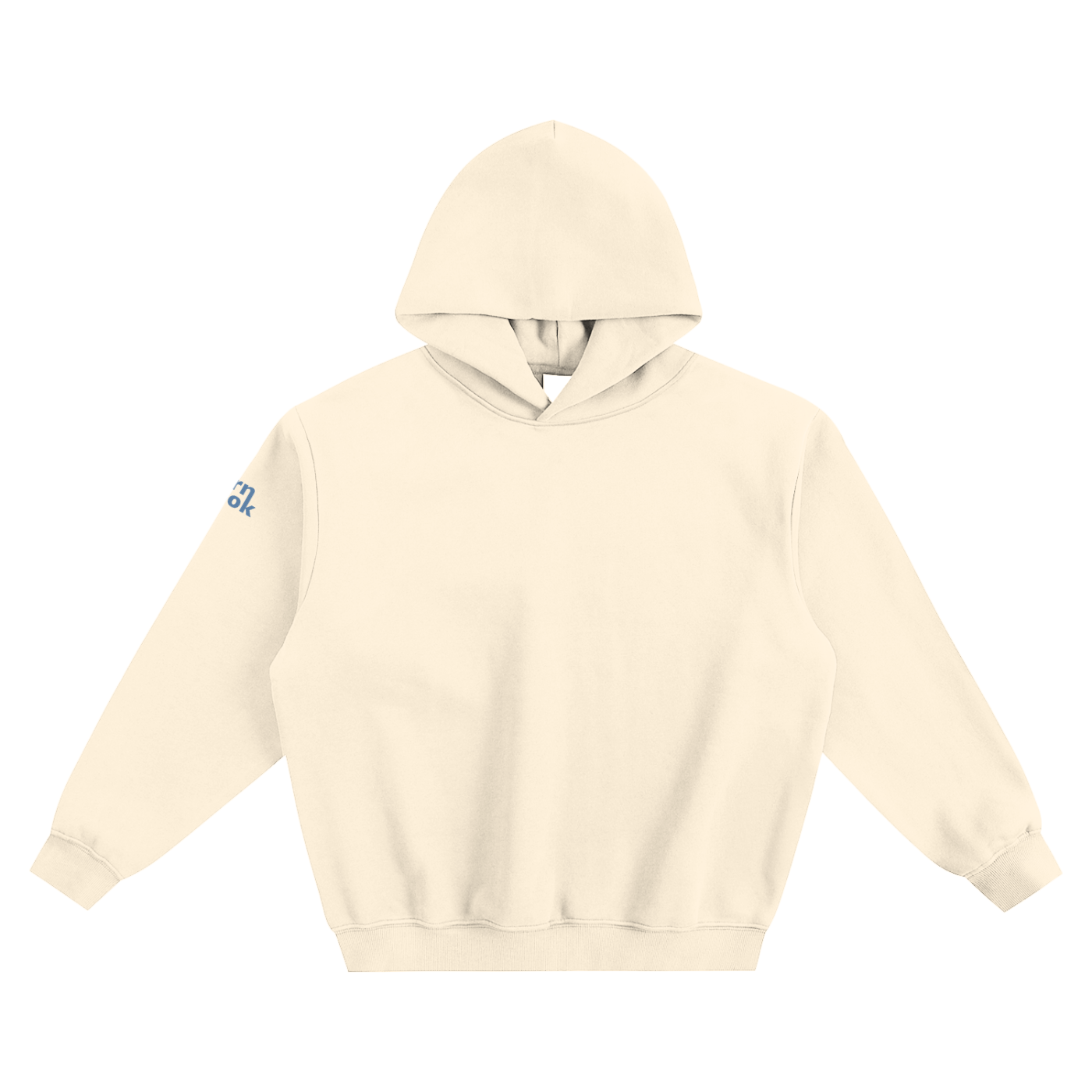 Hoodie with "Earn the look" print on the sleeves