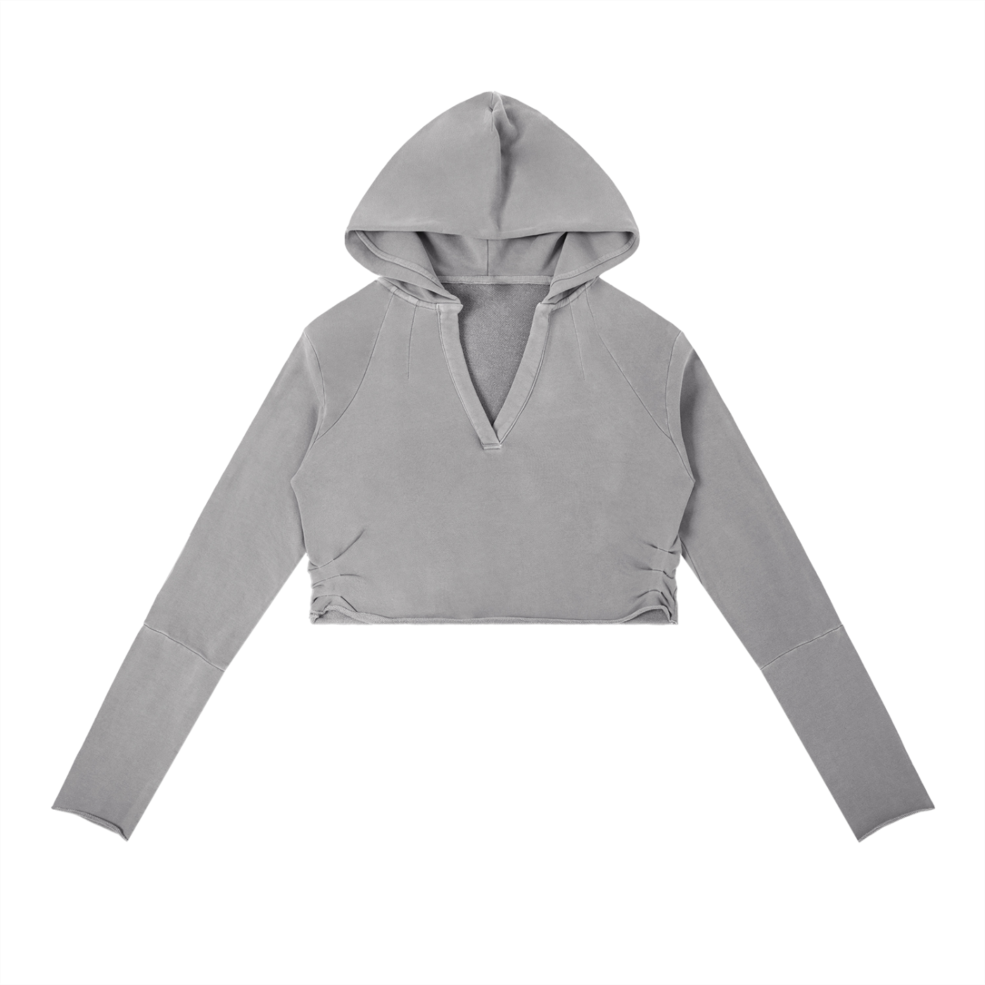 Dámska crop mikina s kapucňou a V-výstrihom – možnosť personalizácie