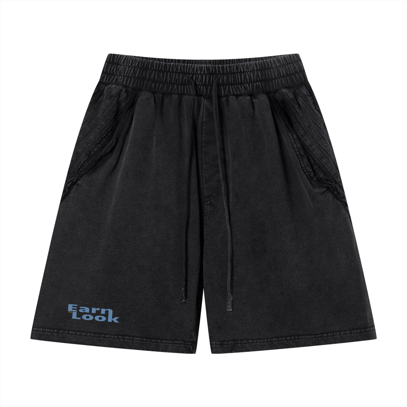 Unisex Vintage Shorts with Raw Edge Effect by Earn the Look