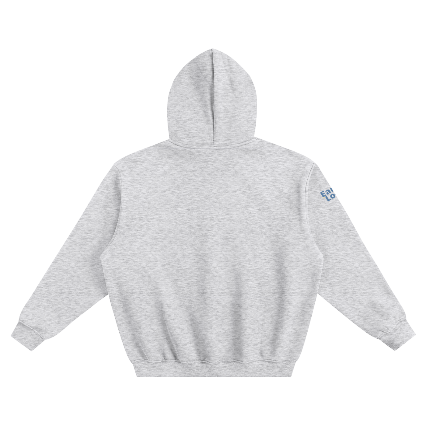 Hoodie with "Earn the look" print on the sleeves