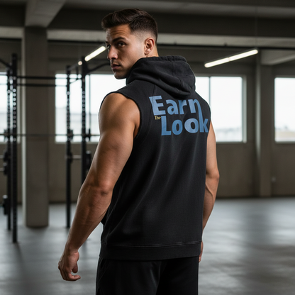 Snow Washed Sleeveless Hoodie with Earn the Look print
