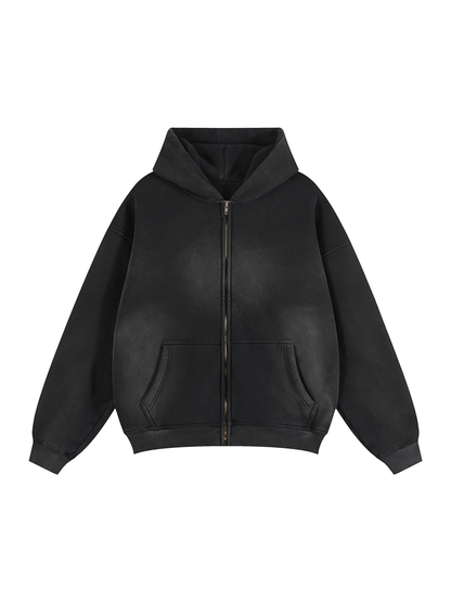 Oversized Washed Zip Hoodie – unisex mikina na každý deň