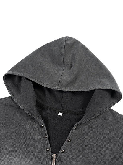 Vintage tielko s kapucňou na zips s potlačou Earn the Look