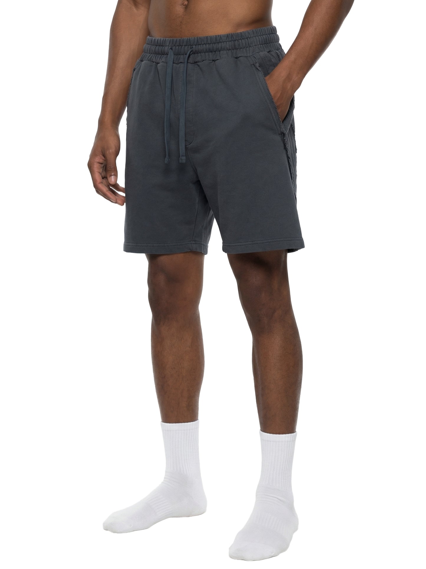 Unisex Vintage Shorts with Raw Edge Effect by Earn the Look