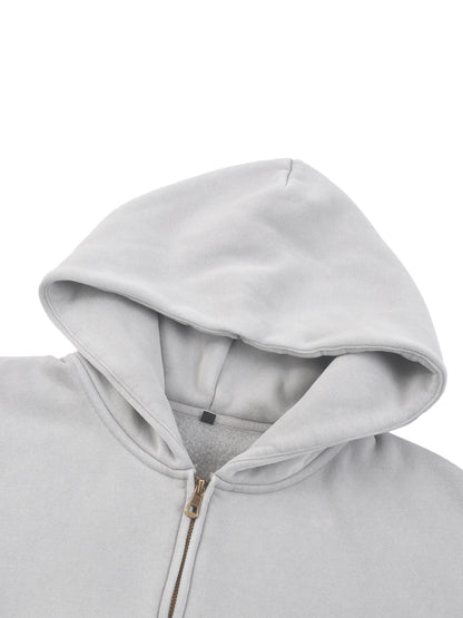 Oversized Washed Zip Hoodie – unisex mikina na každý deň